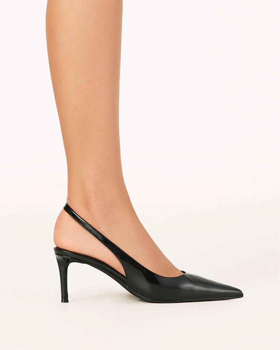 OSKANNA - BLACK PATENT elegant design Summer Wedding Heels