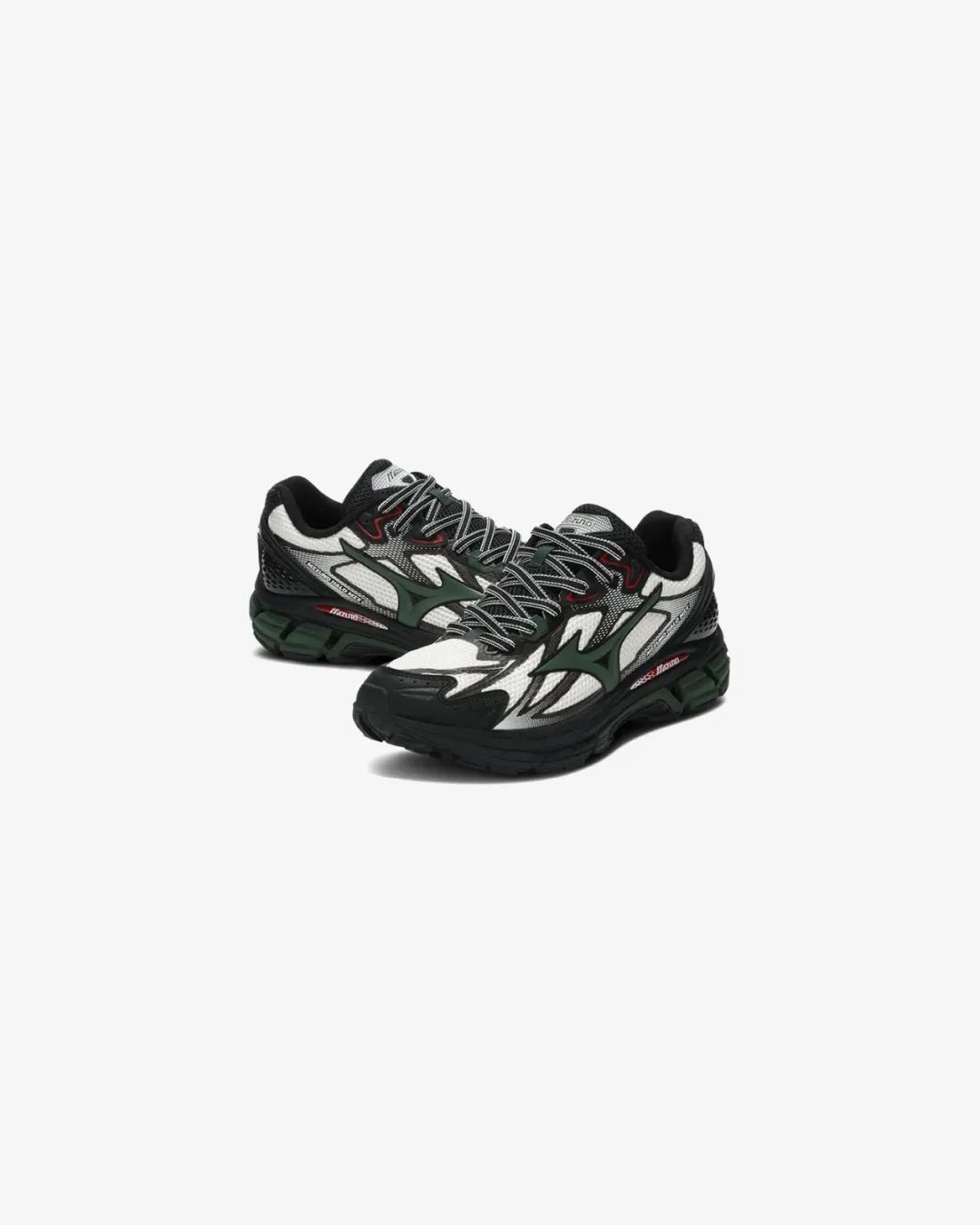 narrow-fit shoes Neutral Color Mizuno Halo Mix Black Green Sneakers