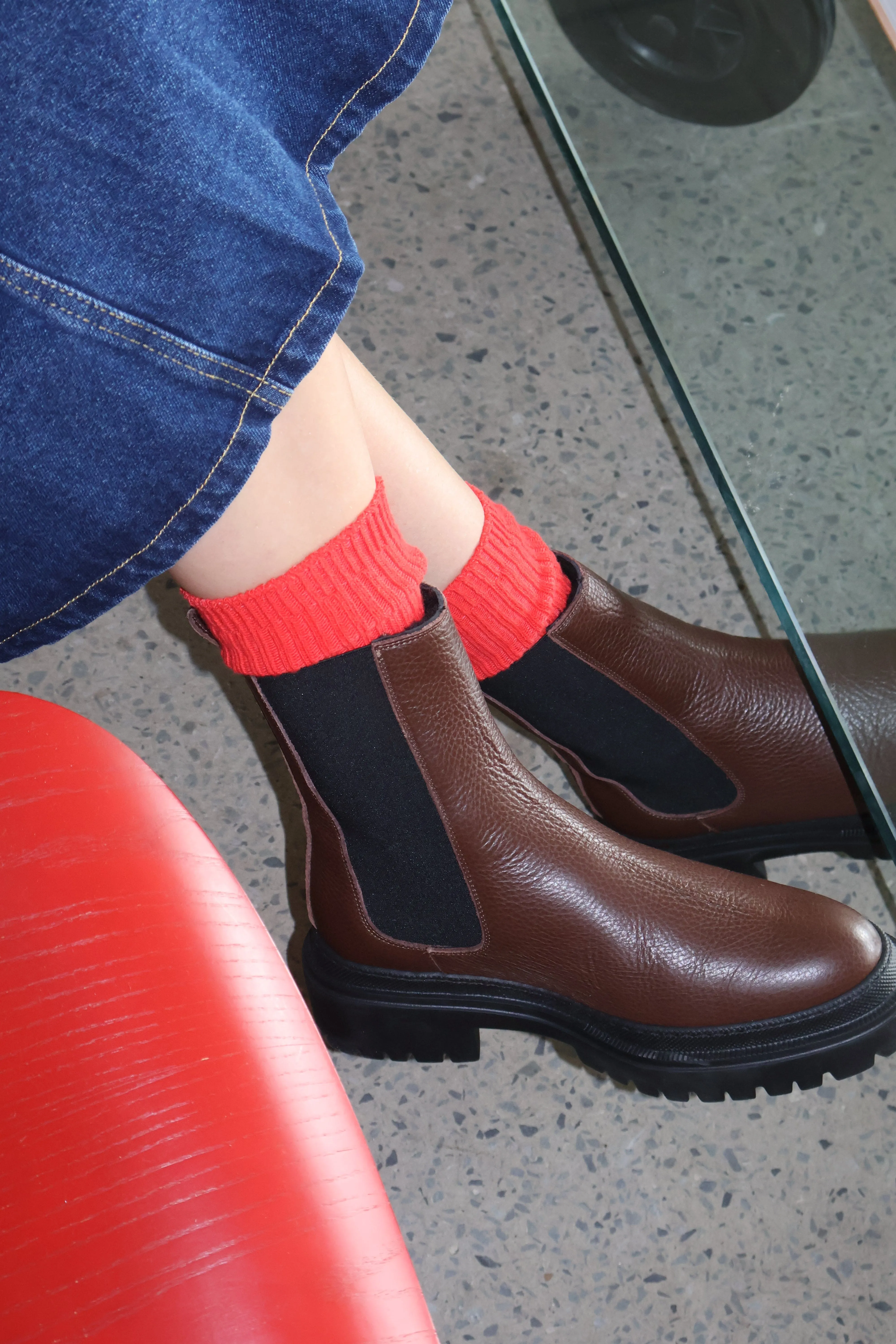 Hybrid style Comfortable Heel Cortina Brown Lined Boot