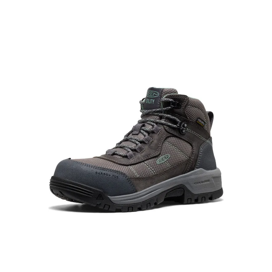 Stylish Design Women's Skokie Waterproof Work Boot (Carbon Toe)  |  Magnet/Black