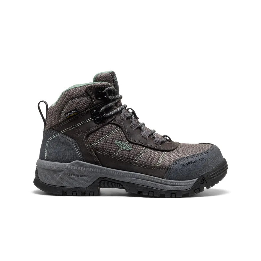Premium Leather Women's Skokie Waterproof Work Boot (Carbon Toe)  |  Magnet/Black