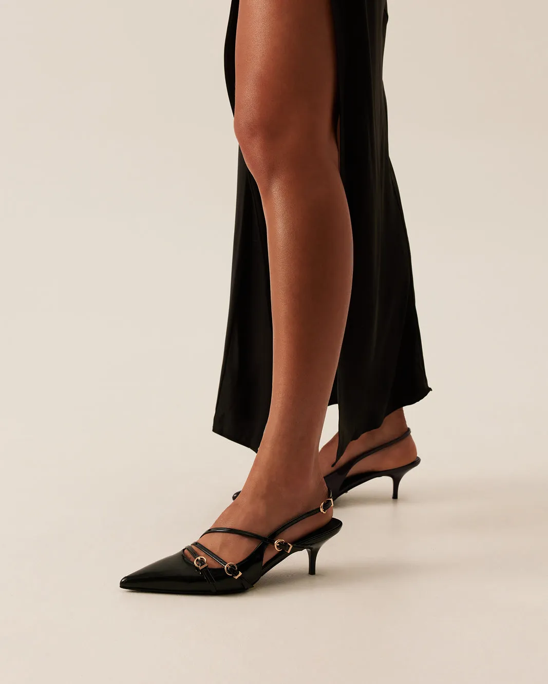 JEANI - BLACK PATENT Retro Bridal Shoes