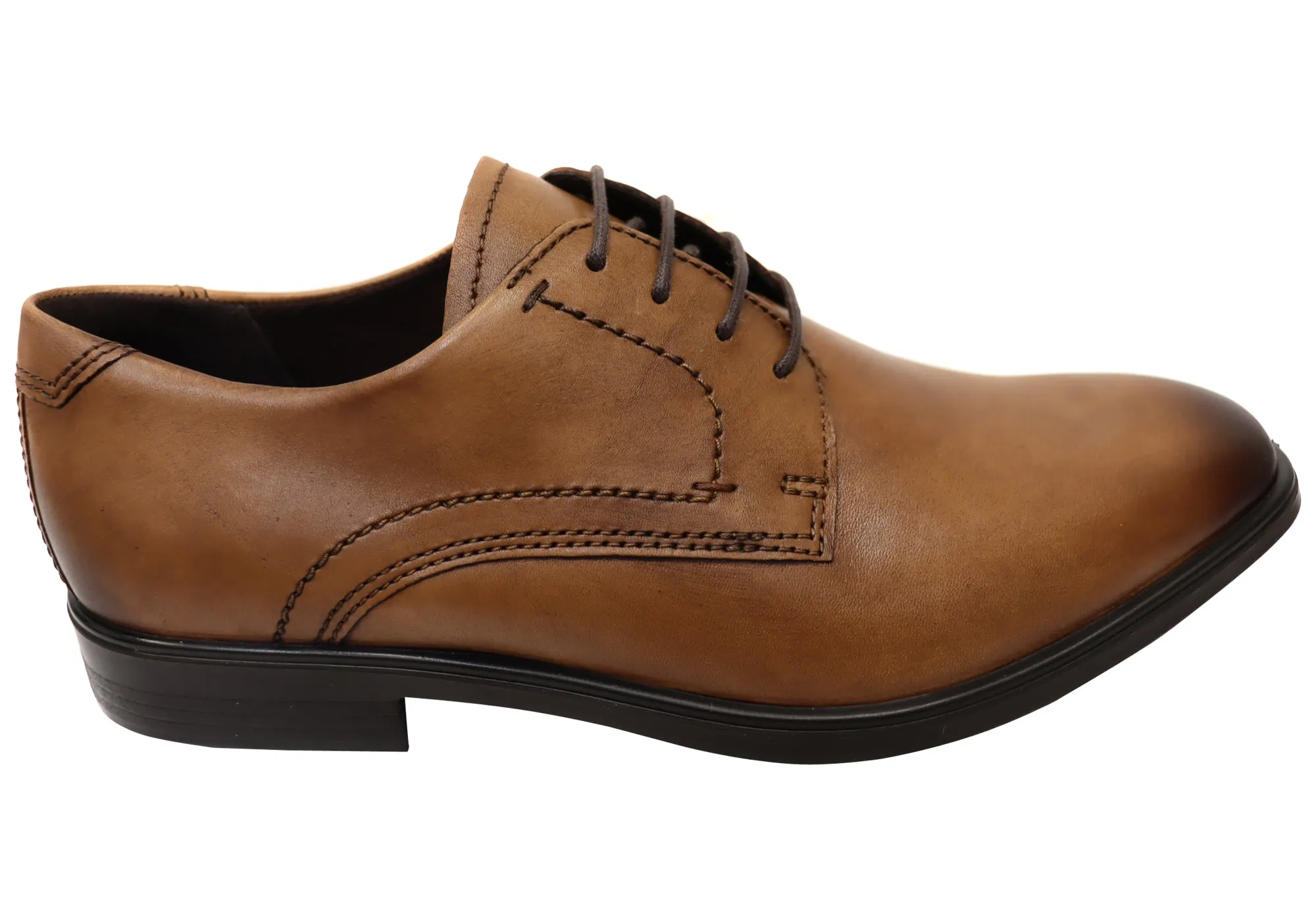 ECCO Mens Comfortable Leather Melbourne Lace Up Dress Shoes Slim Line