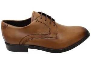 ECCO Mens Comfortable Leather Melbourne Lace Up Dress Shoes Slim Line