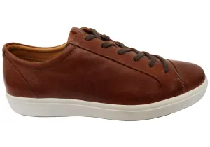 ECCO Mens Comfortable Leather Soft 7 Sports Classic Sneakers Team Match Comfort Curve