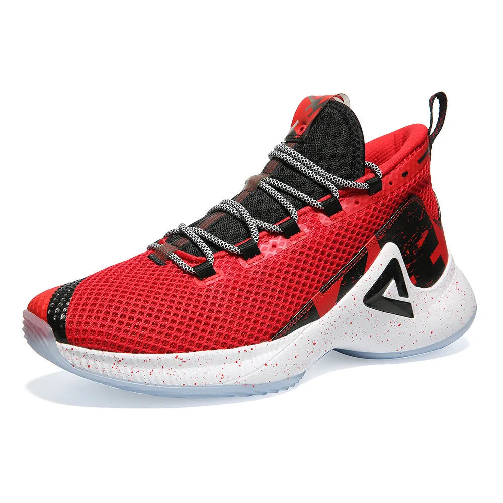 PEAK Basketball Shoes Men Sneakers P-MOTIVE series Red Flexible Design Comfortable Walking