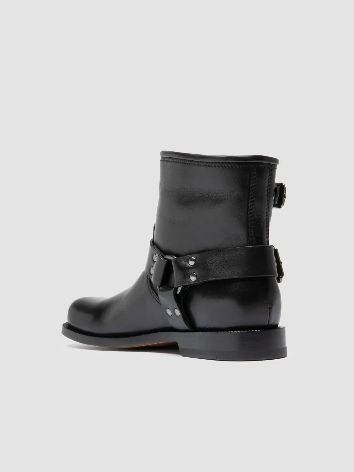 Deep Black Running Inspired EMERALD 016 - Black Leather Pull-On Boots