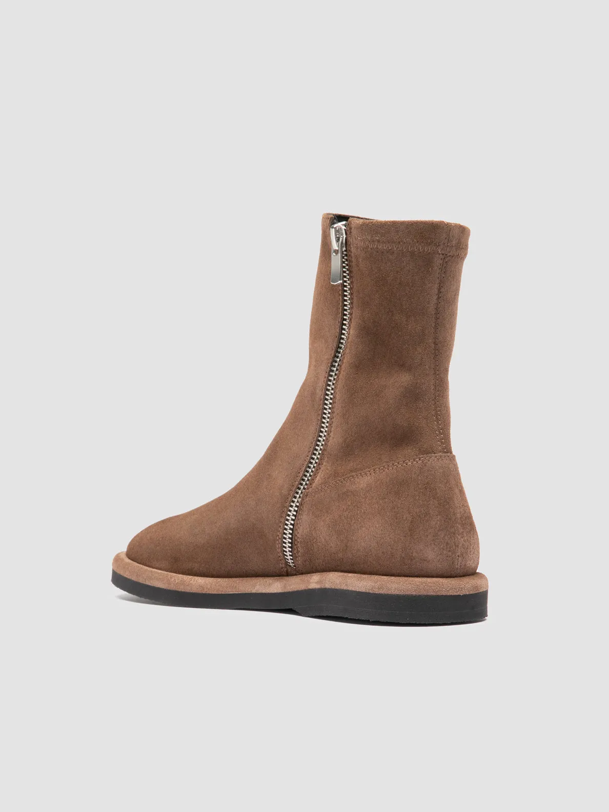 MARJORY 106 - Brown Suede Zipped Boots Happy Walk