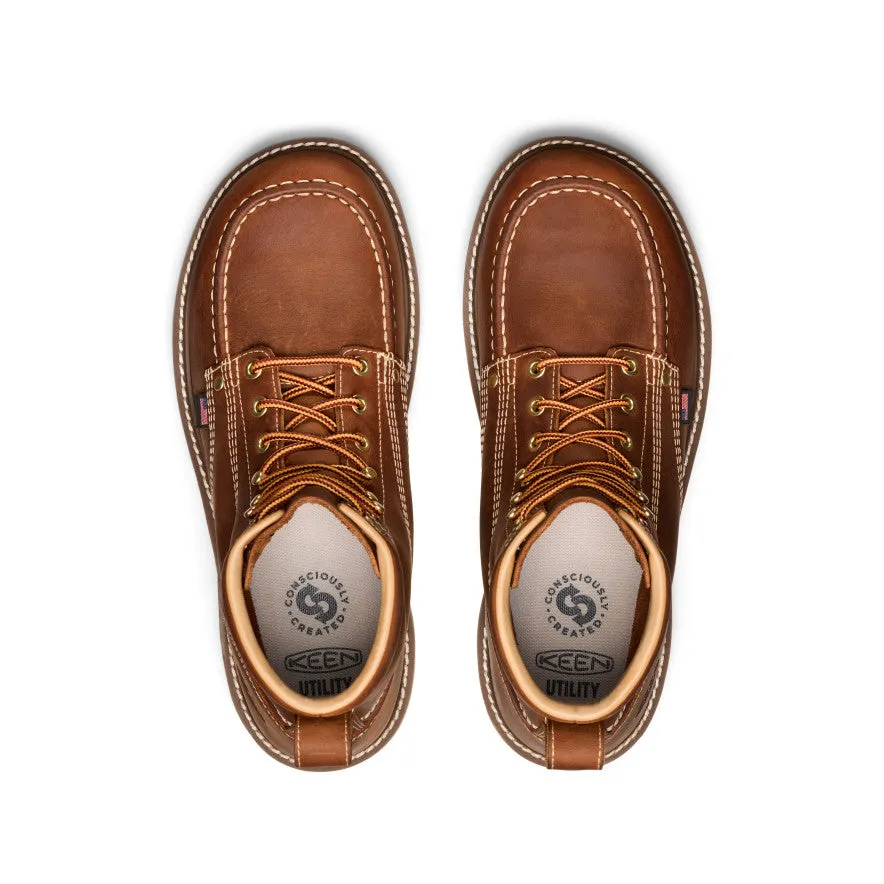 Men's Liberty 6" Boot (Soft Toe)  |  Leather Brown/Birch Zip Closure