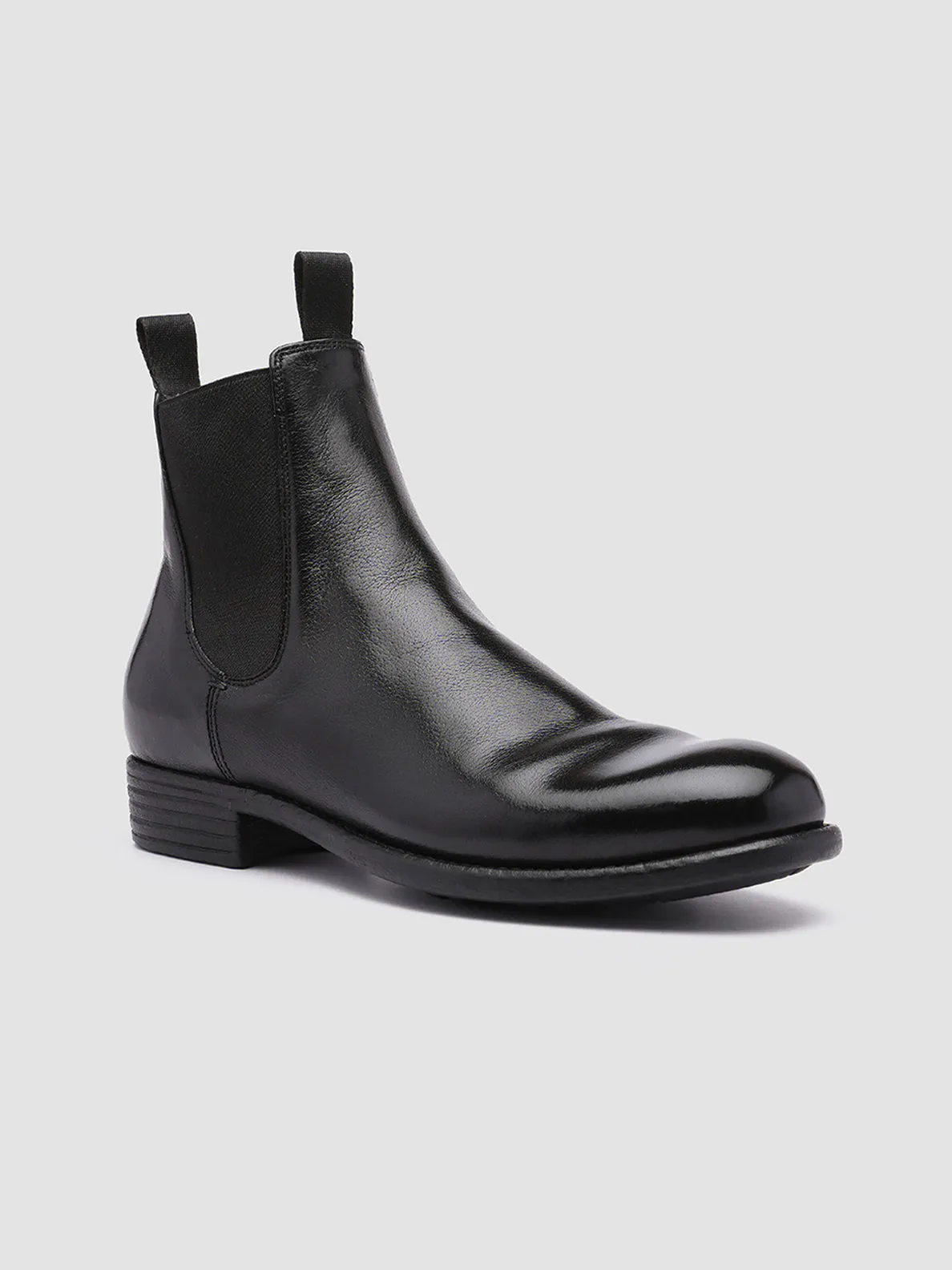 CALIXTE 004 - Black Leather Chelsea Boots Test Step Rubber Outsole