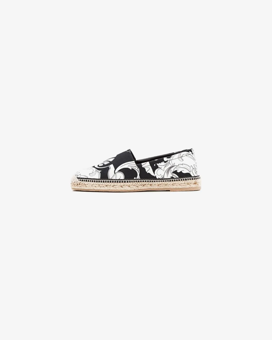 Versace Baroque Espadrille in White & Black. Performance Gear age - appropriate shoes