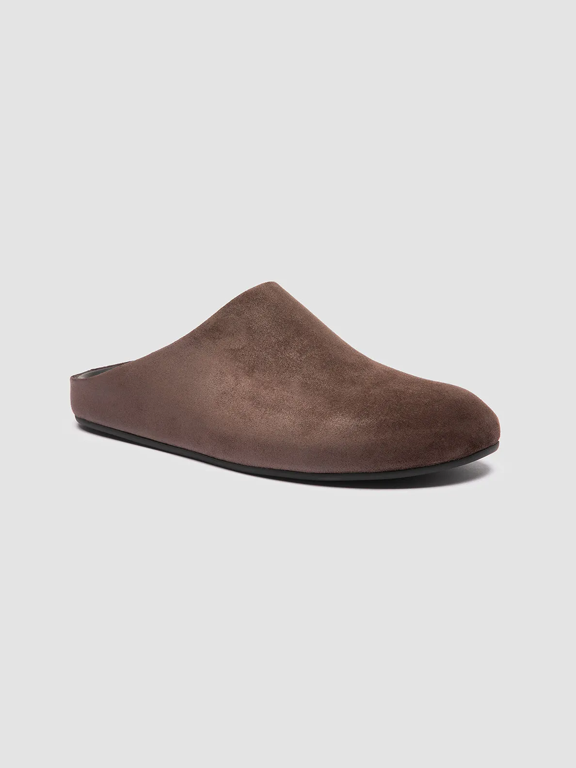 Cushioned Feel Modern Look BABOUCHE 001 - Brown Suede Mule Sandals