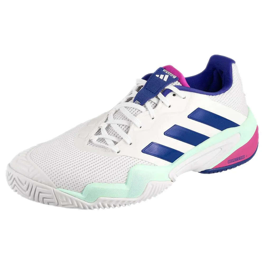 adidas Men's Barricade 13 - Cloud White/Lucid Blue Slim breathability