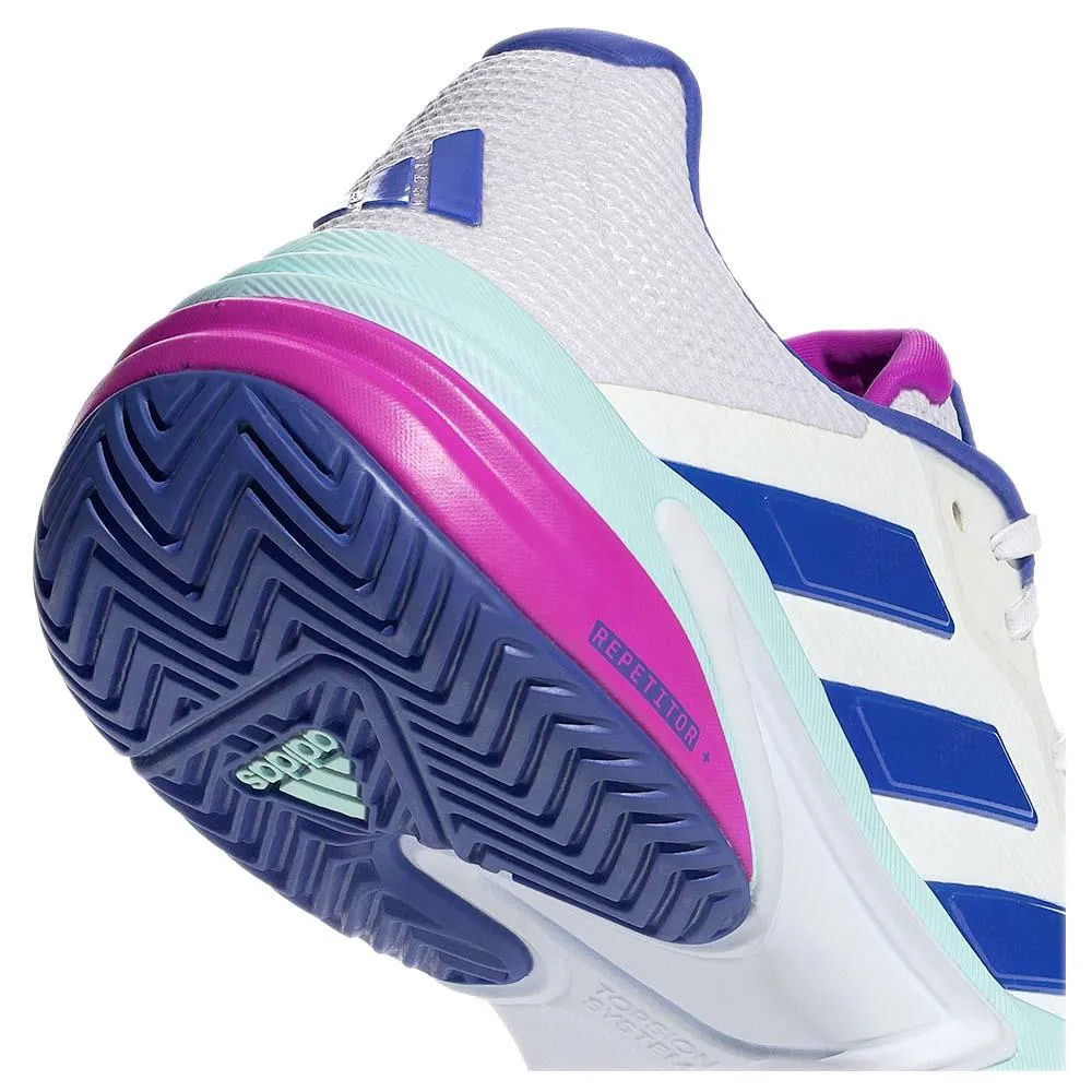 Fast Track Sculpted comfort adidas Men's Barricade 13 - Cloud White/Lucid Blue