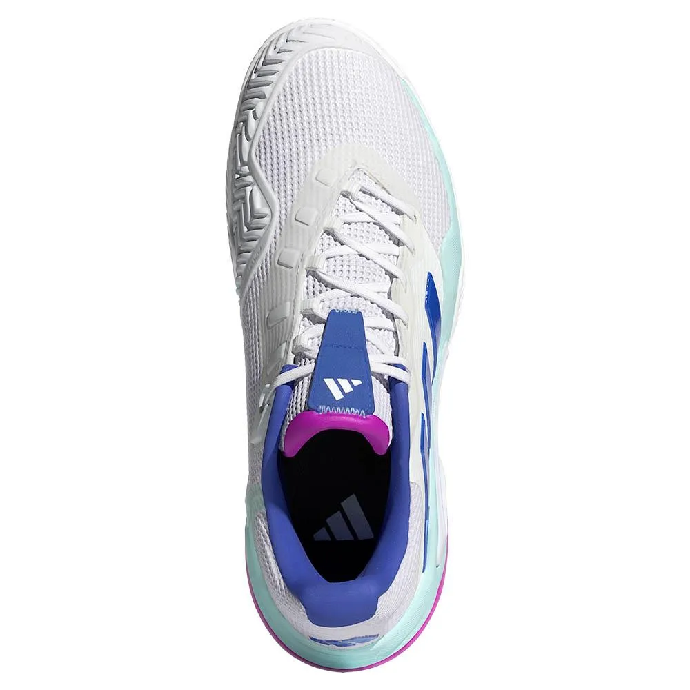 adidas Men's Barricade 13 - Cloud White/Lucid Blue Non-Slip Sole