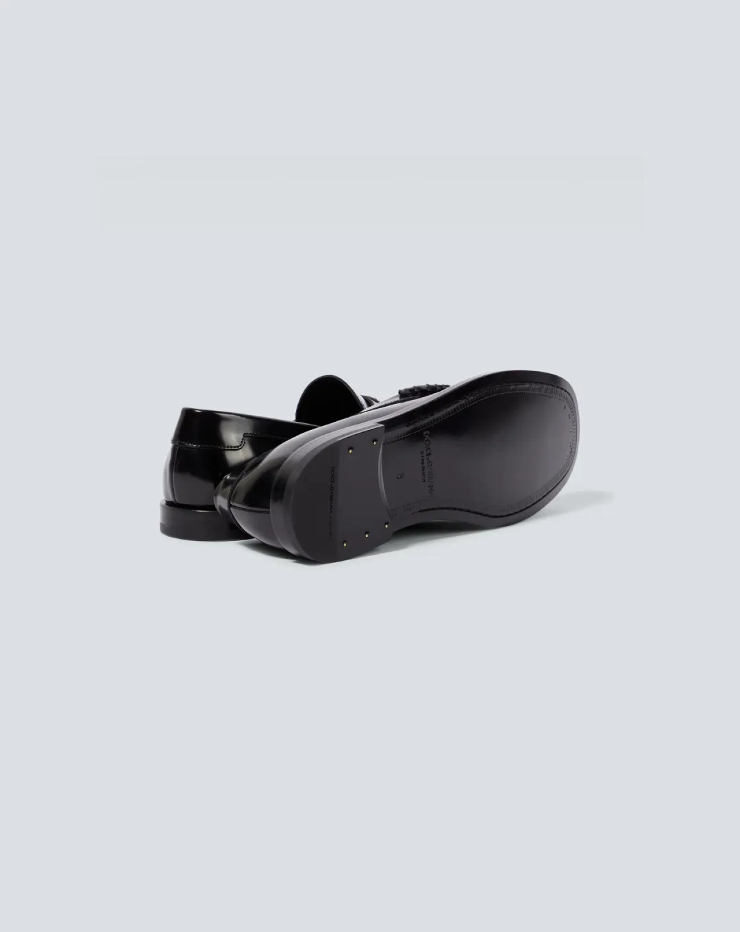 Dolce &amp; Gabbana Logo-Plaque Leather Loafers tropical - themed running shoes