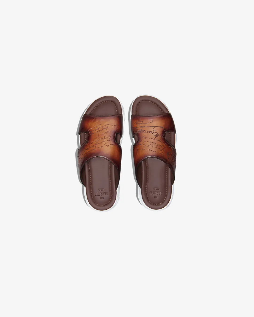 Berluti Shadow Leather Sandals advanced - user - appropriate shoes Subtle patterns