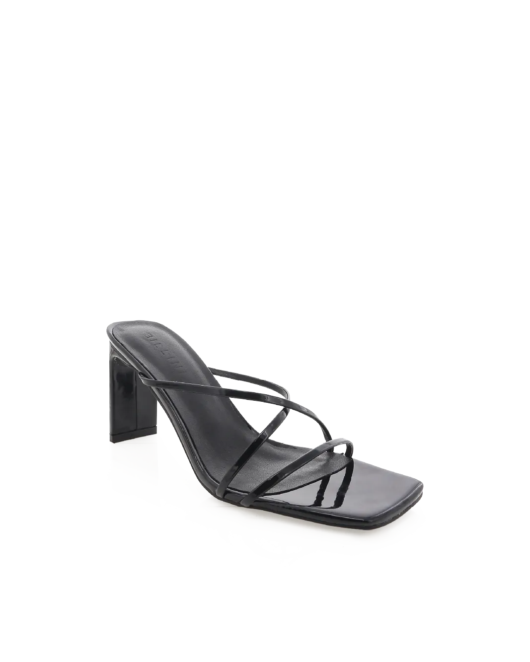 GLENDA - BLACK PATENT Easy Slip On Fashion High Heels for Women