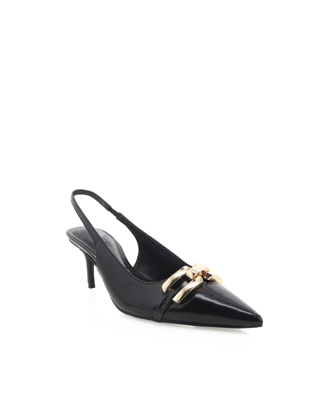 Mid Top Luxury Heeled Boots DORSIE - BLACK SHINE