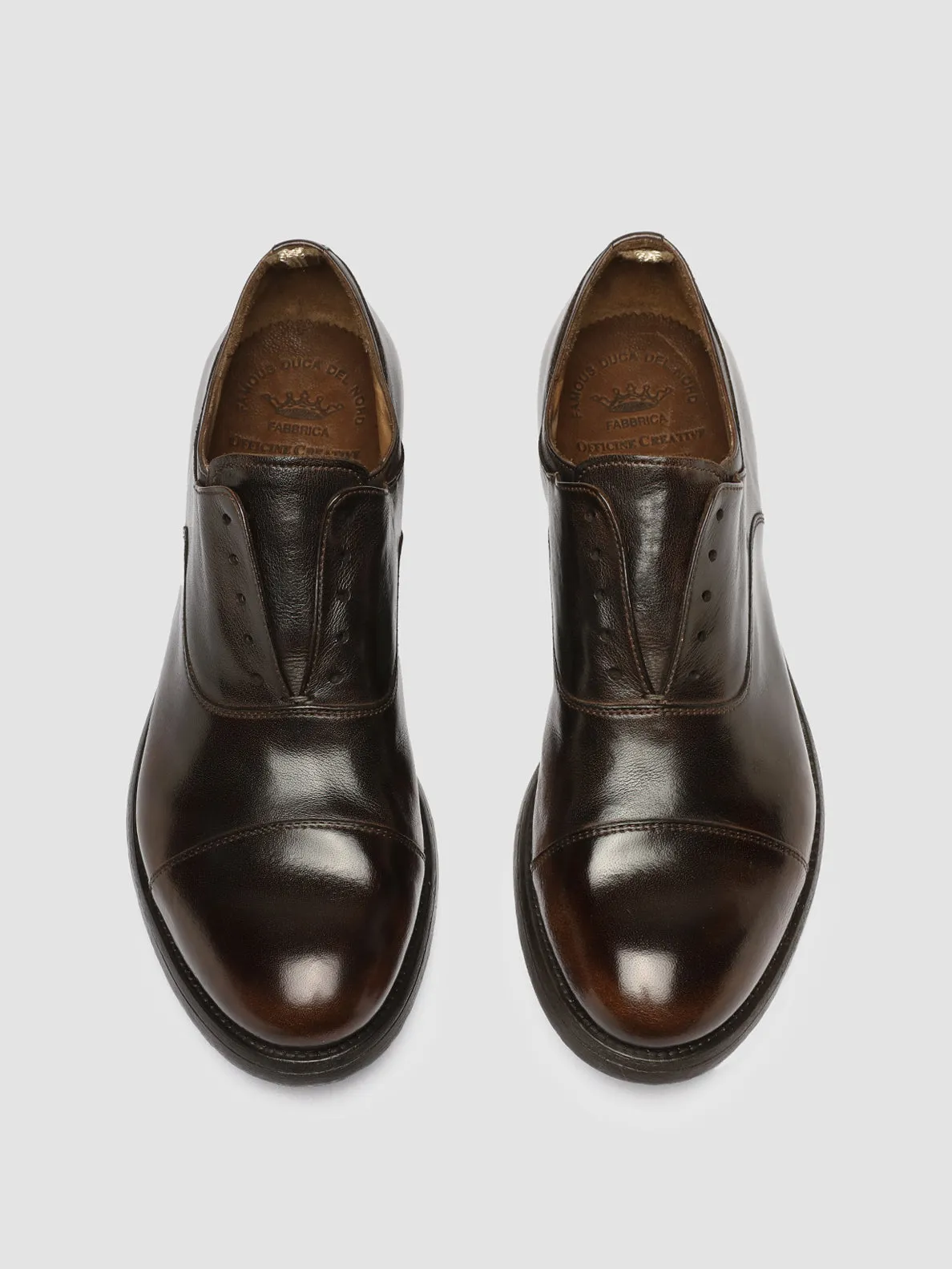 Eva Midsole HIVE 004 - Brown Leather Oxford Shoes