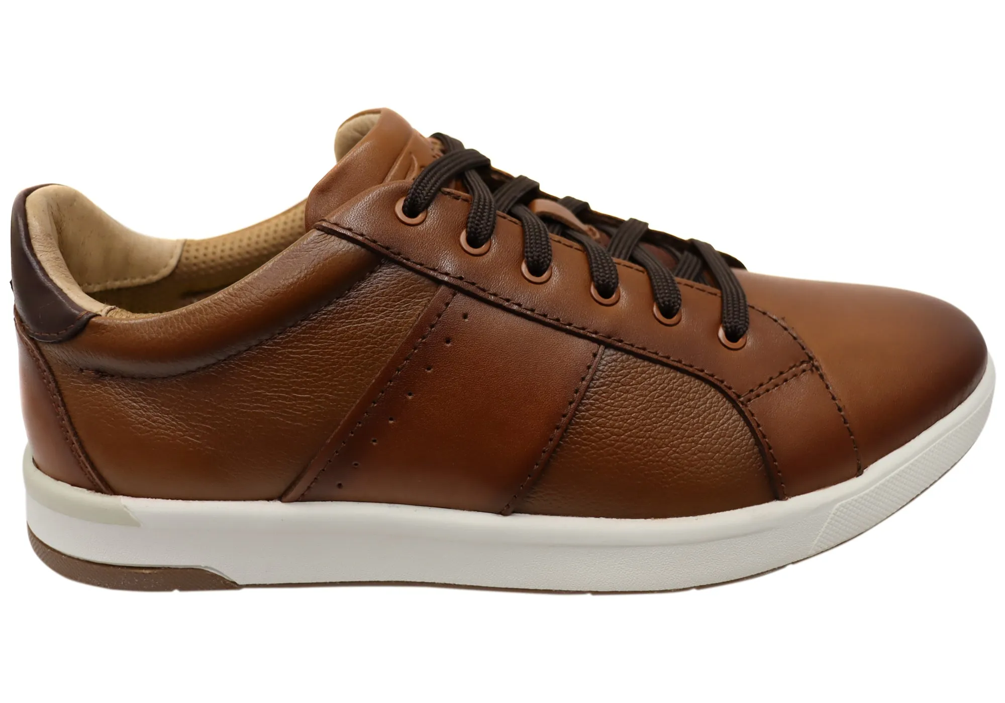 Storm Guard Florsheim Mens Leather EE Extra Wide Crossover Lace To Toe Sneakers