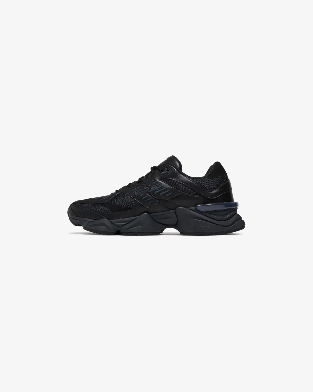 Mesh Cool New Balance 9060 Triple Black Leather Sneakers