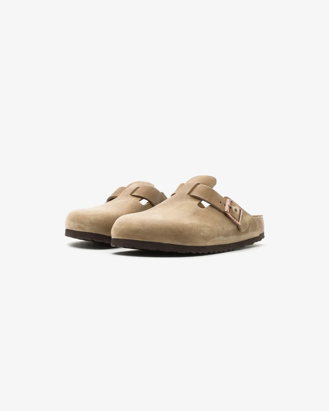 Comfortable Straps Birkenstock Boston Leather "Brown" Slippers
