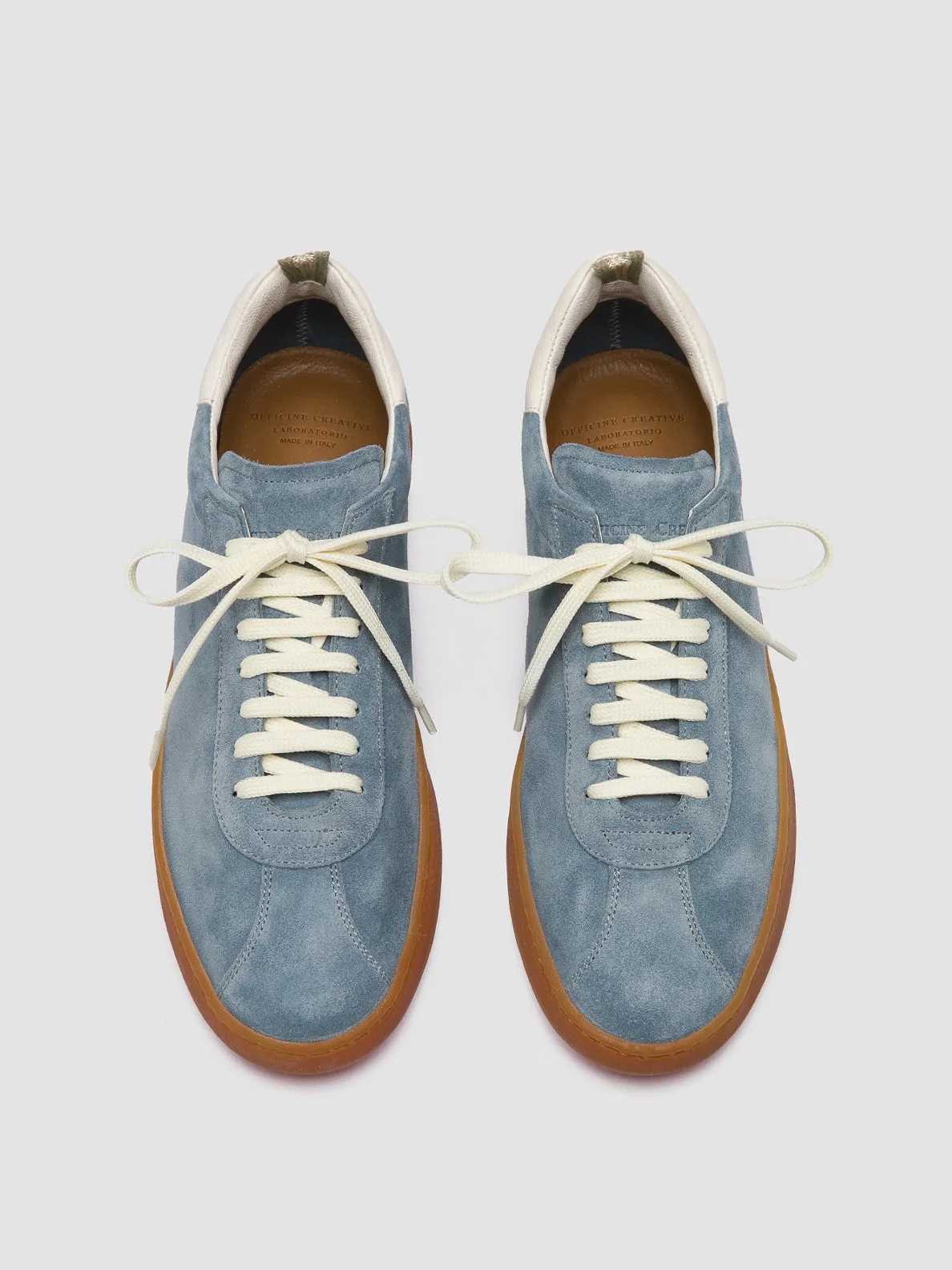 HALO 001 - Blue Leather and Suede Sneakers Classy silhouette