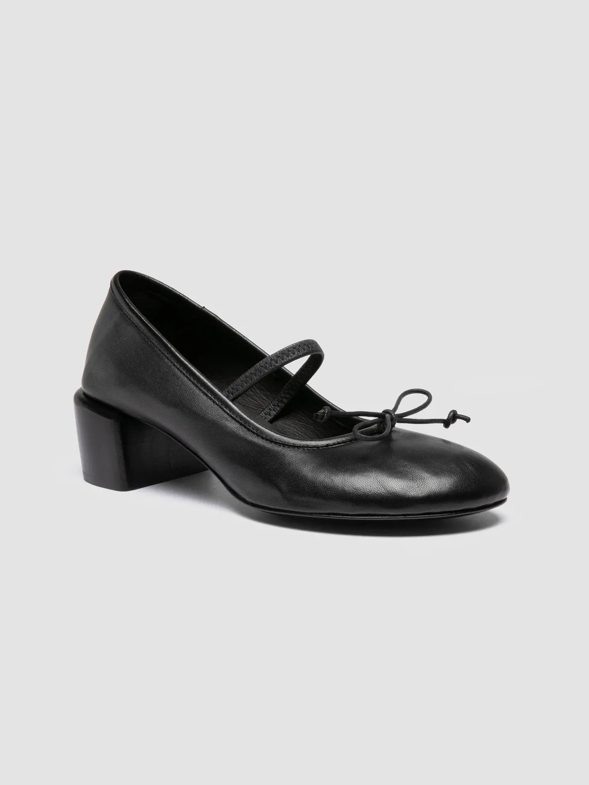 FLORE 009 - Black Leather Mary Jane Shoes Sports fan