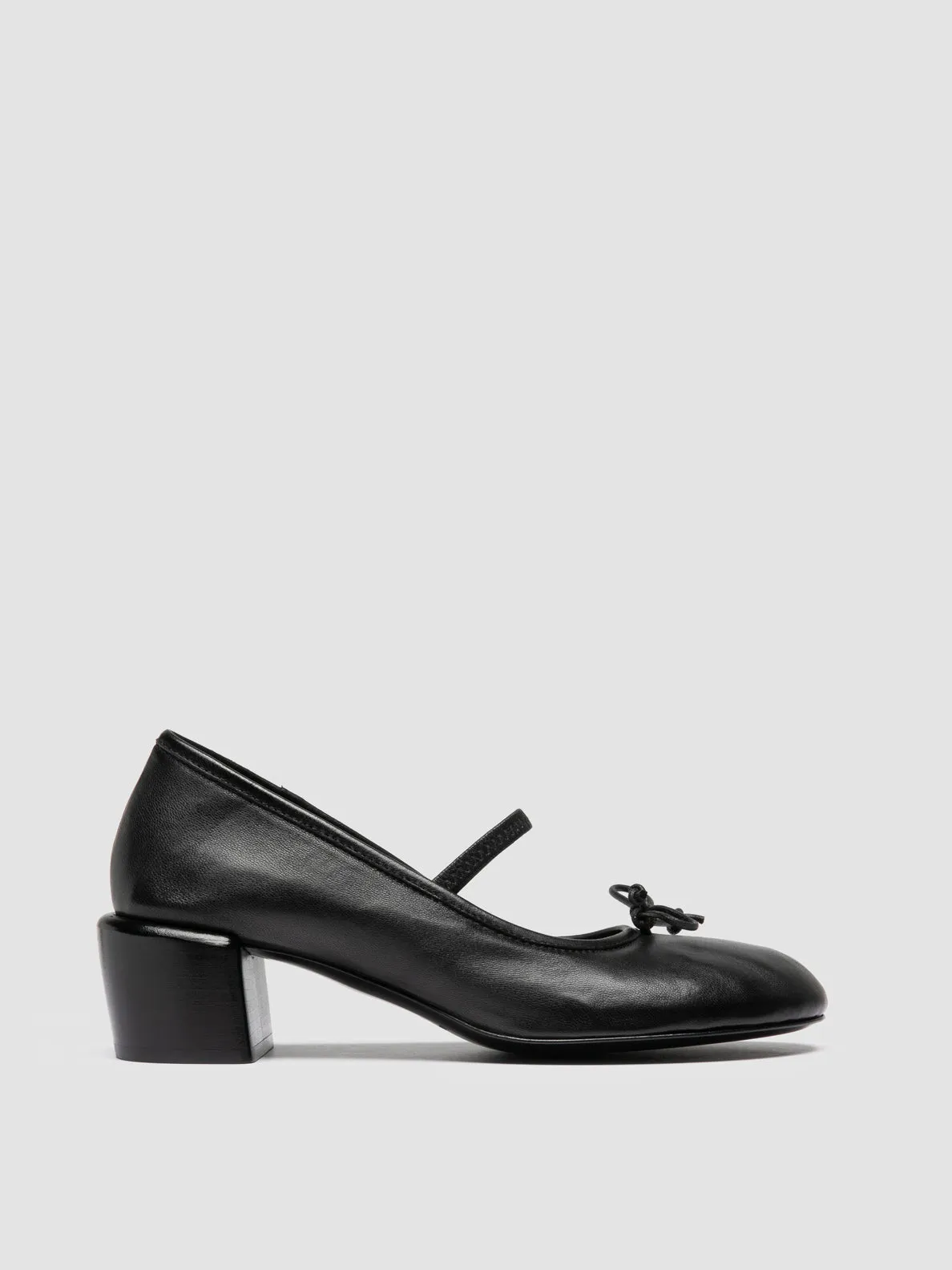 FLORE 009 - Black Leather Mary Jane Shoes Glow Edge Harbor Stroll