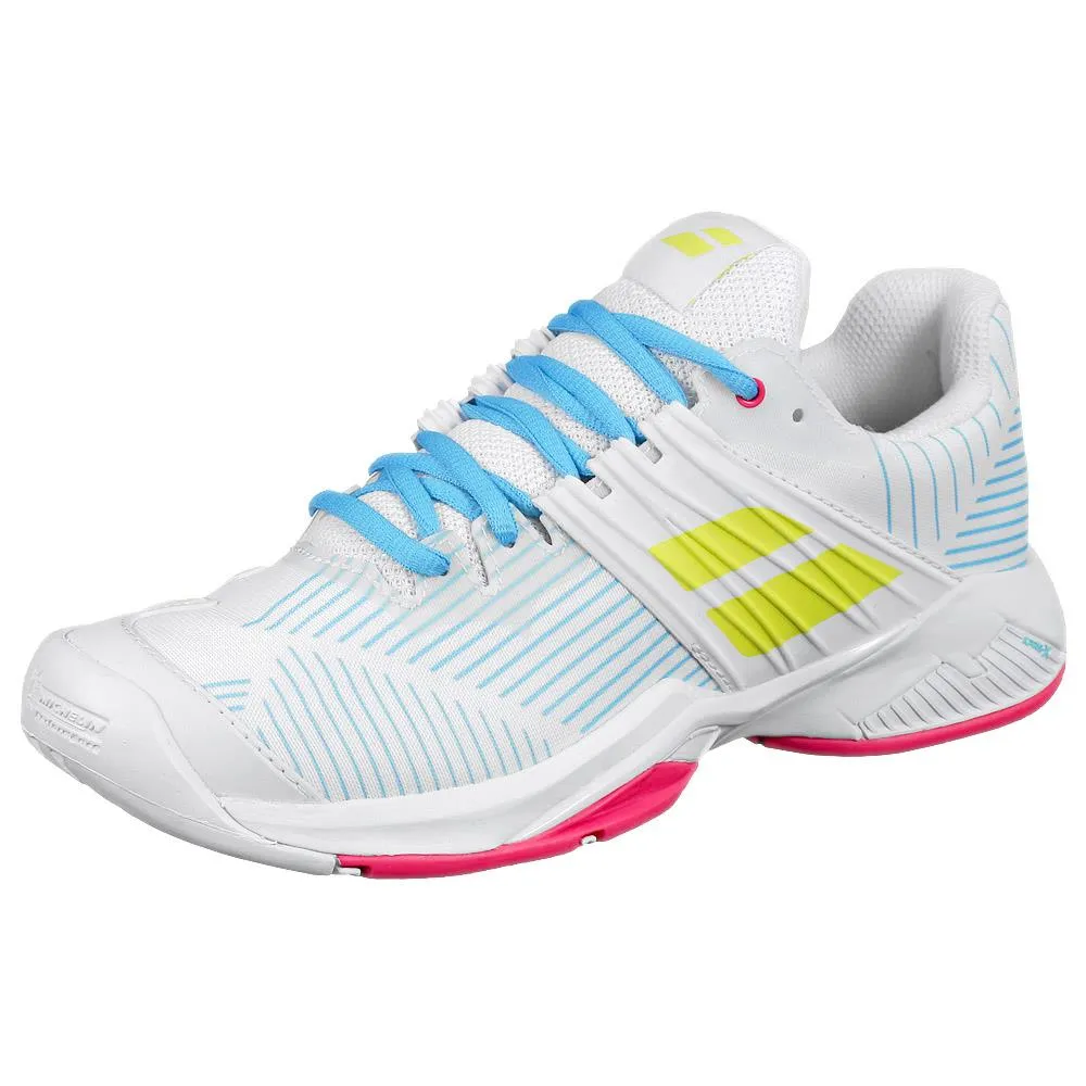Babolat Women's Propulse Fury - AC - White/Spring Elevated Sole
