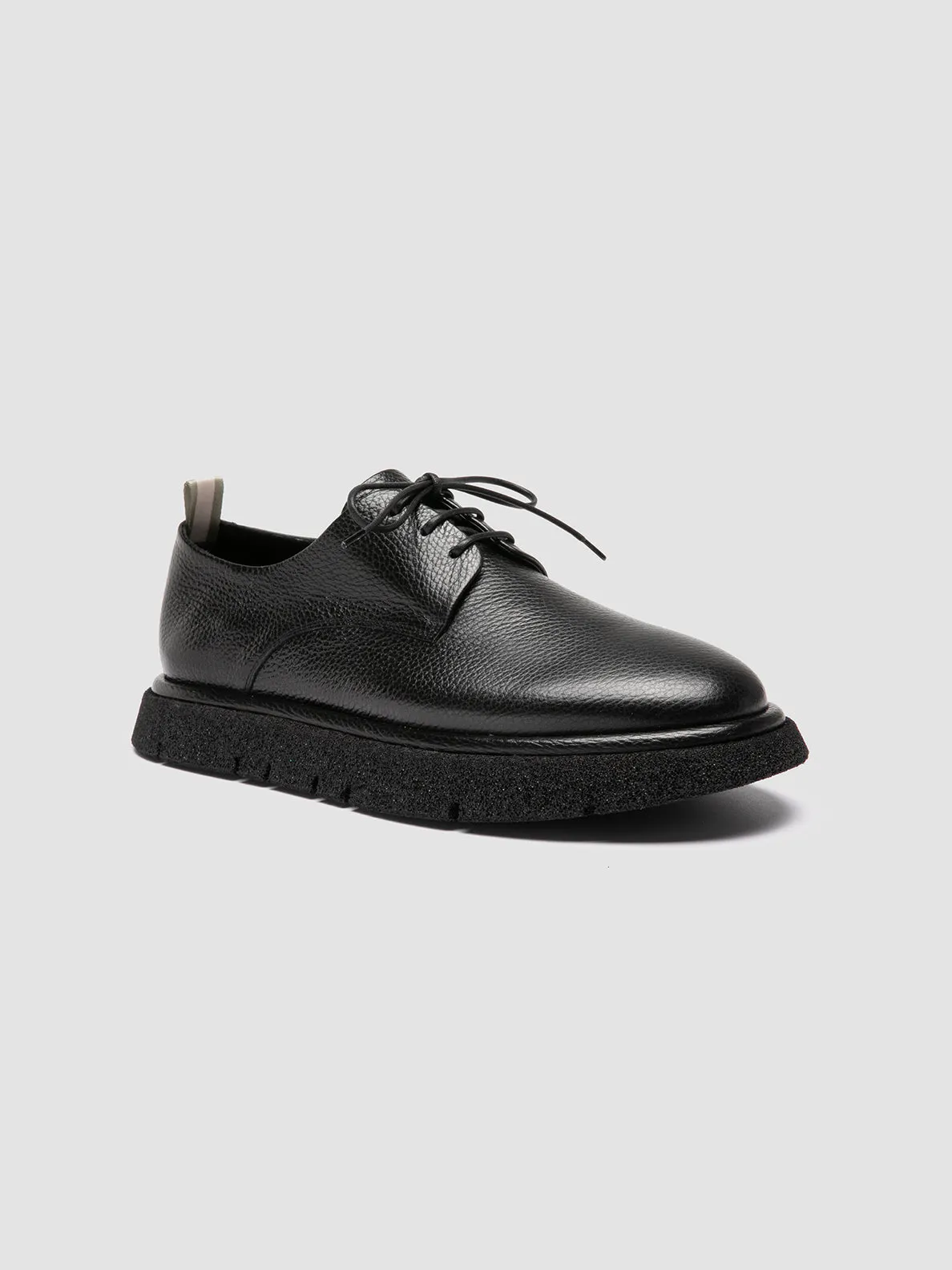 SATURNINE 001 - Black Leather Derby Shoes Dress Shoes Leather Look