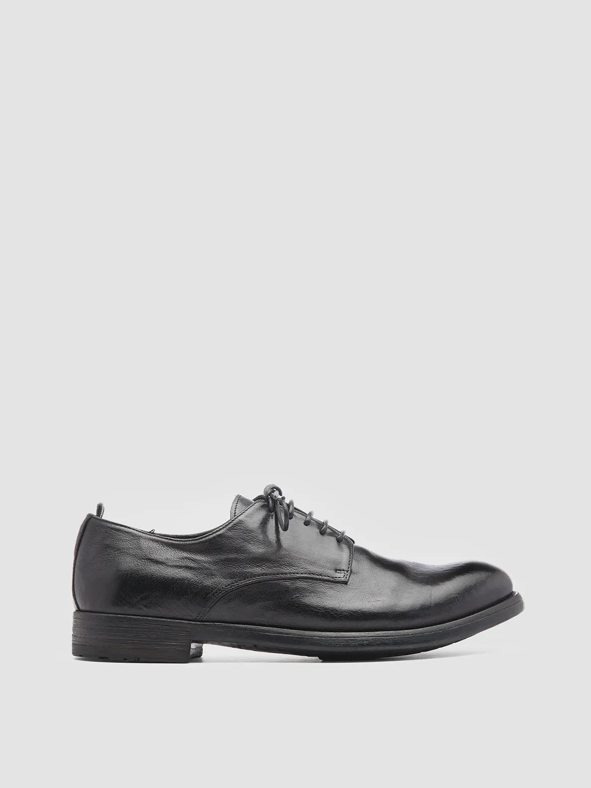 HIVE 008 - Black Leather Derby Shoes Unique Style