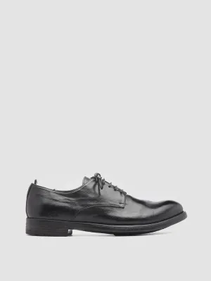 HIVE 008 - Black Leather Derby Shoes Durable Sole Rugged Look