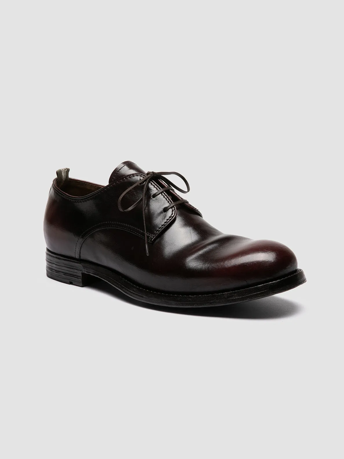 BALANCE 019 - Burgundy Leather Derby Shoes Athletic Look