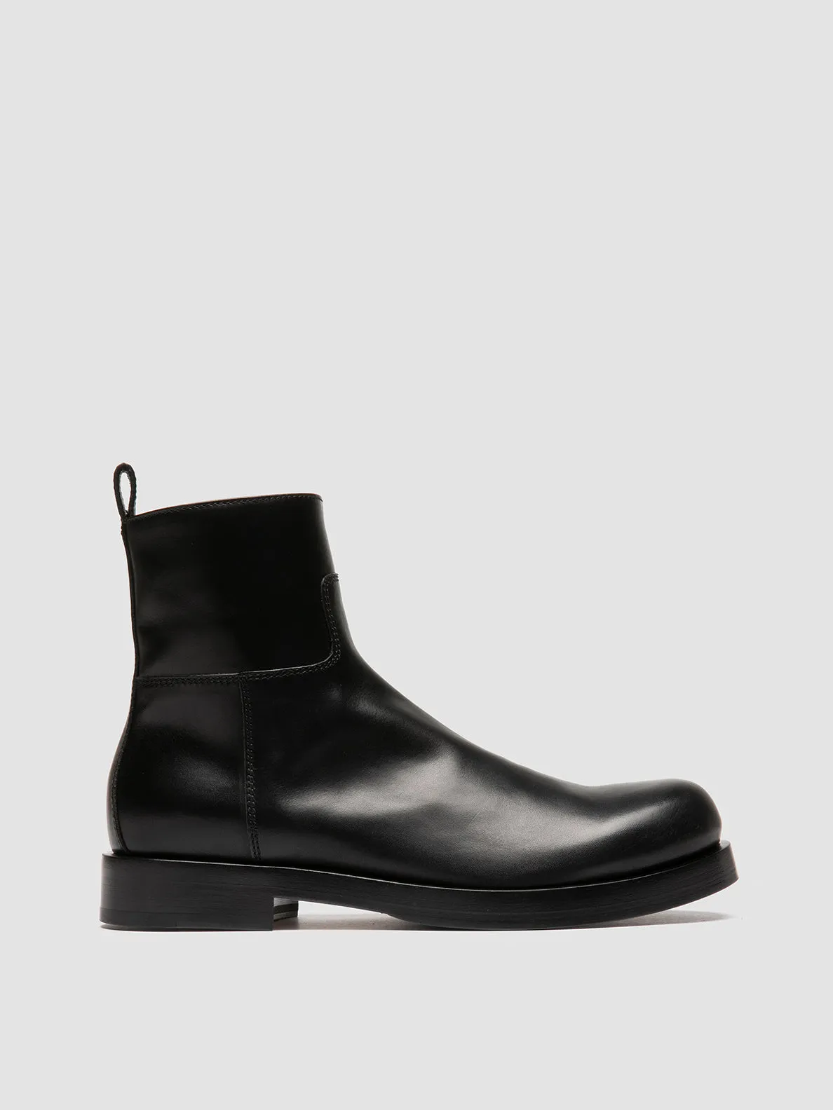 Streamlined ease Sports Driven BULLA 003 - Black Leather Zipped Boots