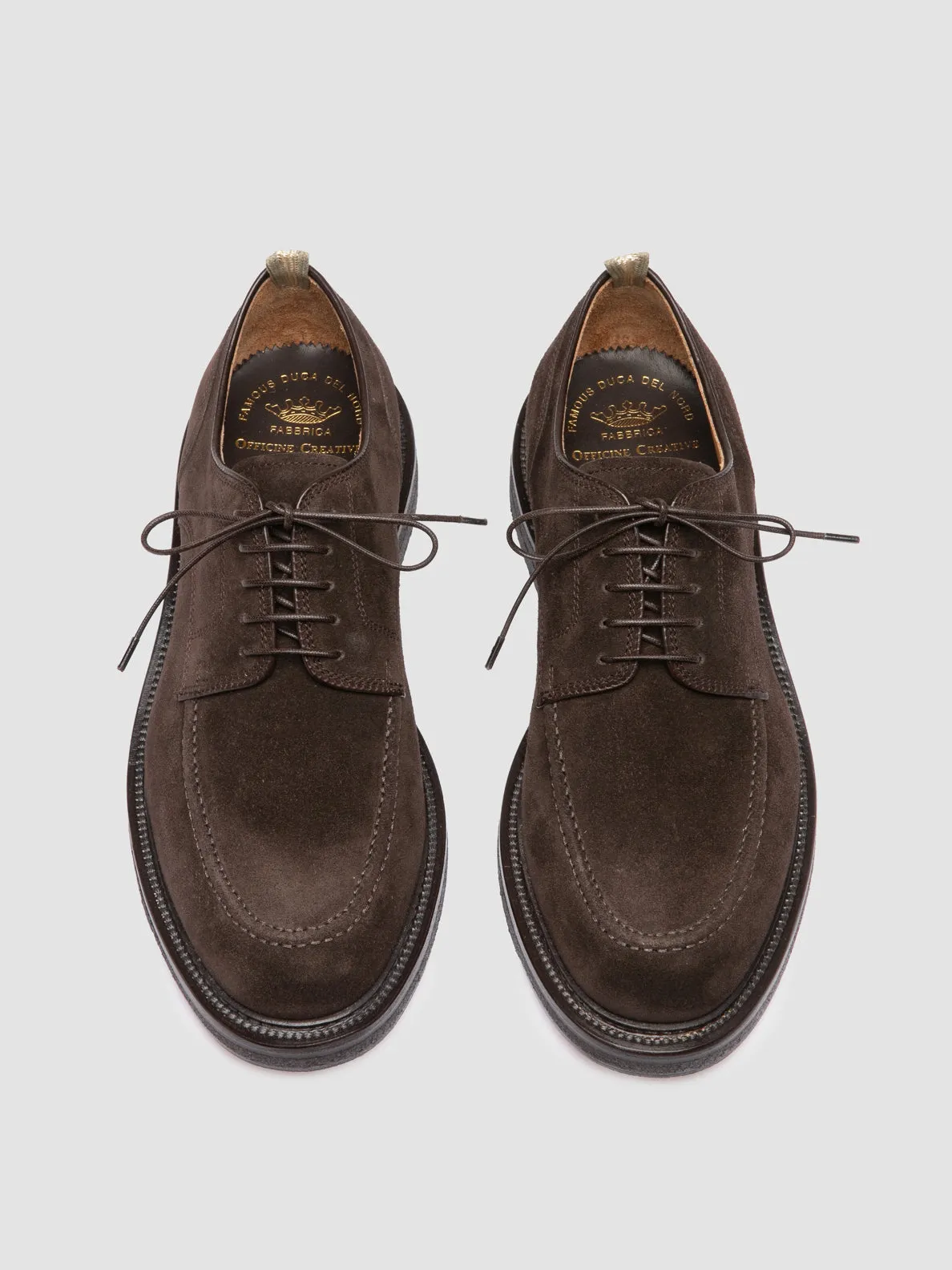 ASTON CREPE 003 - Brown Suede Derby Shoes Durable Work Fit