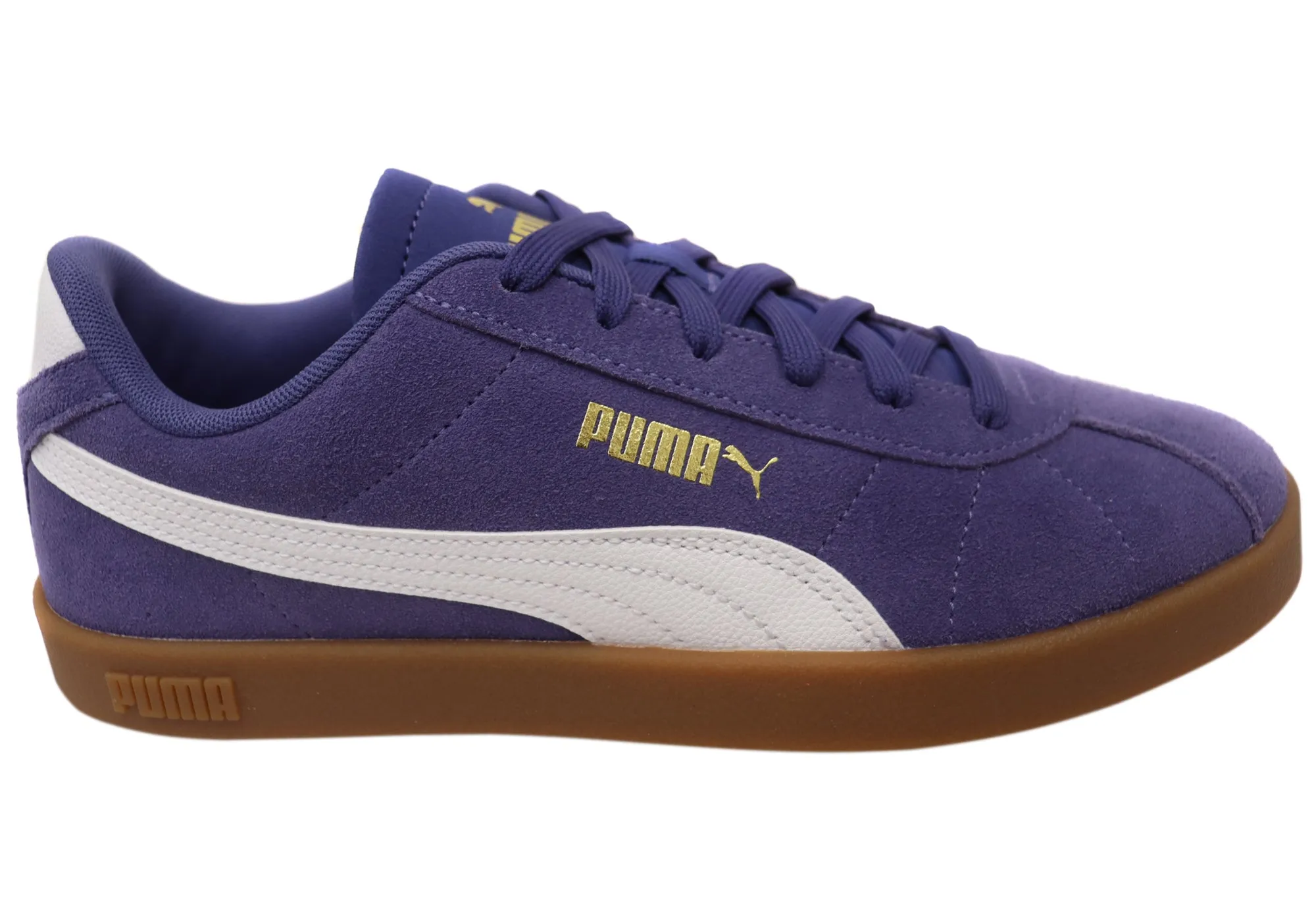Puma Mens Club II Comfortable Leather Lace Up Sneakers Multi-Terrain