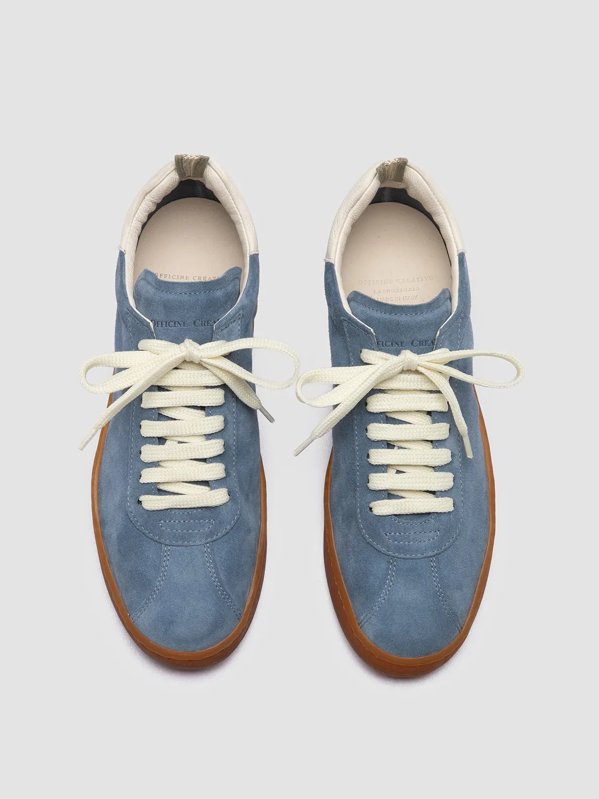 Family Out Dribble Step DESTINY 101 - Blue Leather and Suede Sneakers