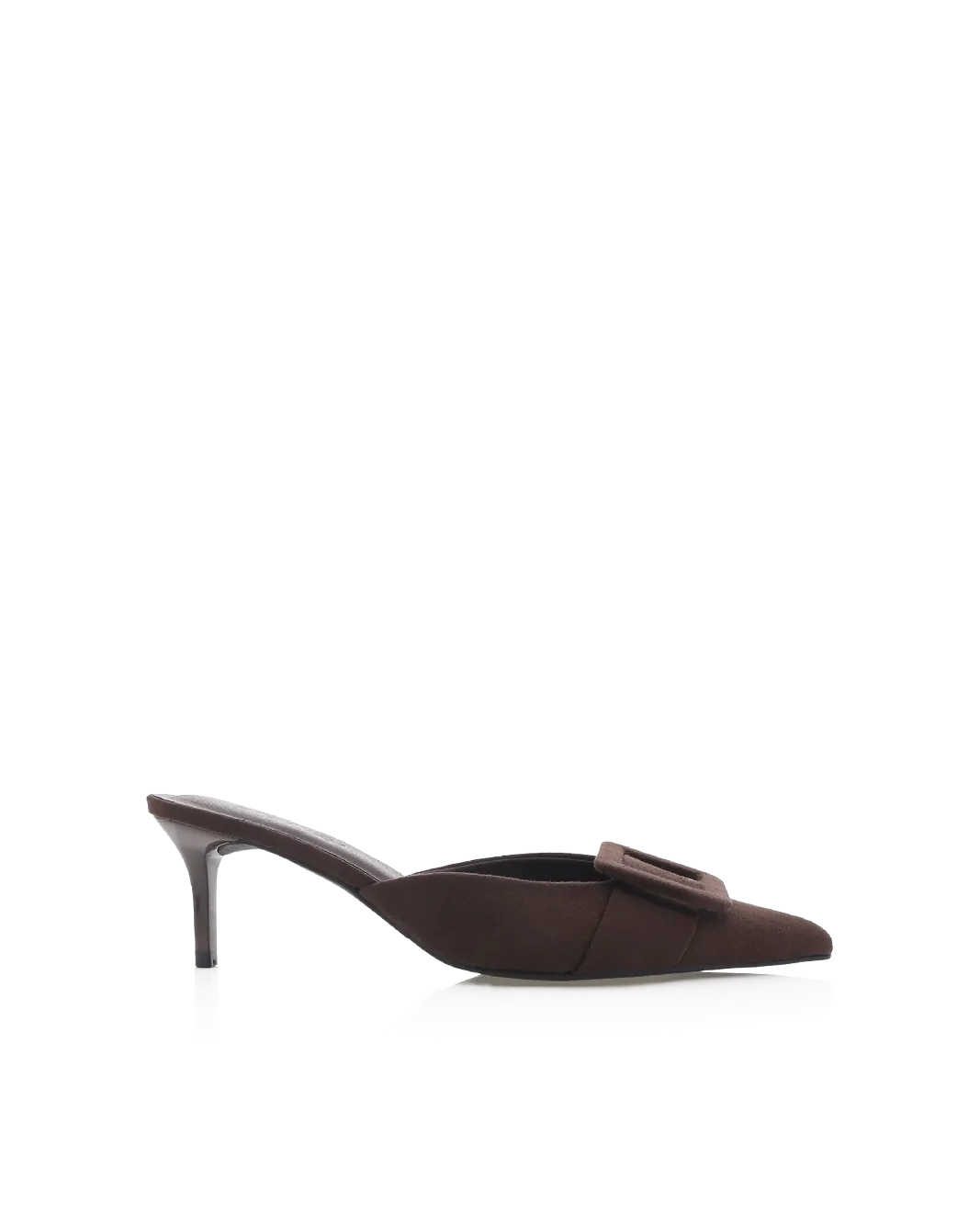 YORKIE - DARK CACAO SUEDE Black Tie Event Heels Peep Toe Leather Pumps