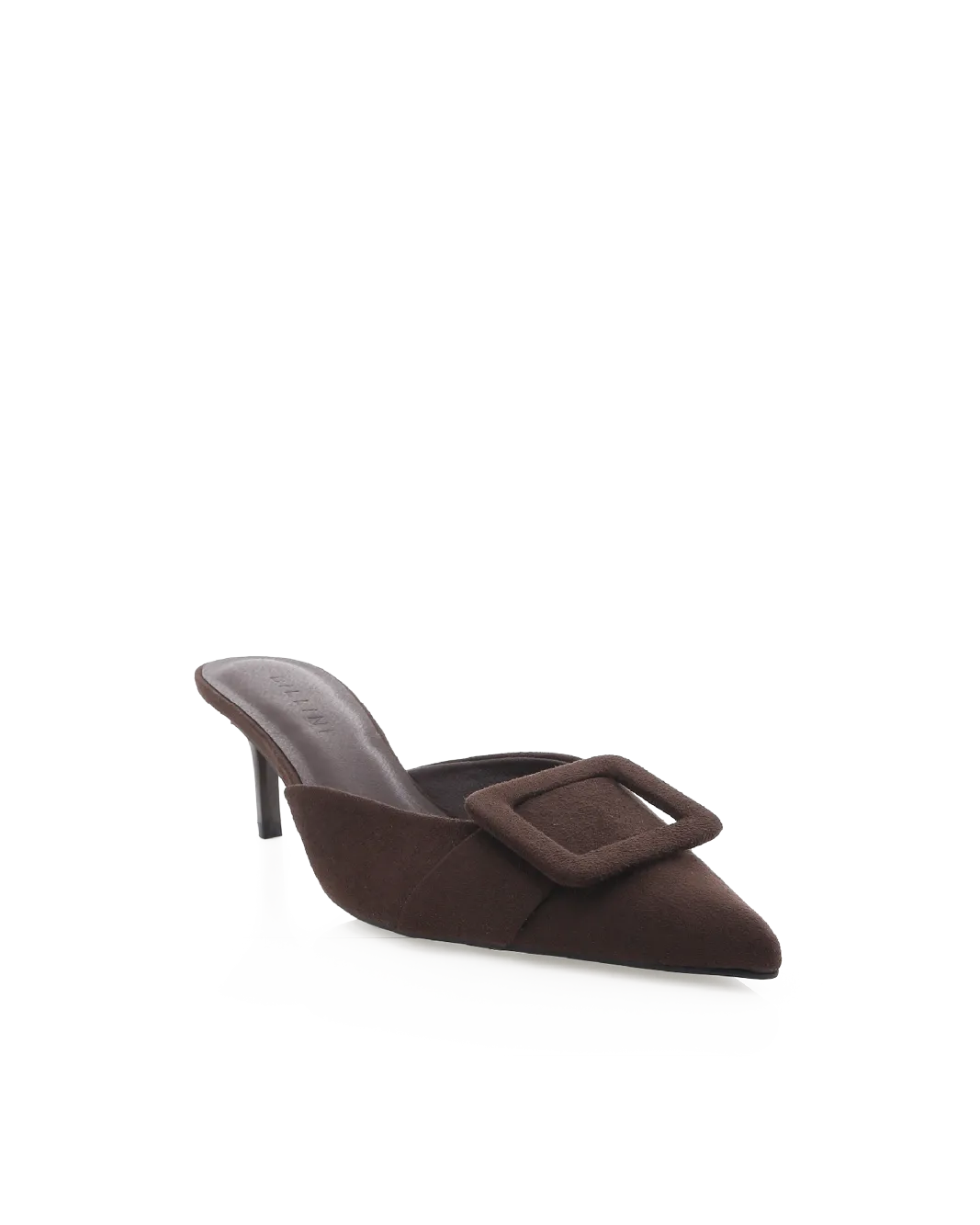 YORKIE - DARK CACAO SUEDE Wide Strap Heels