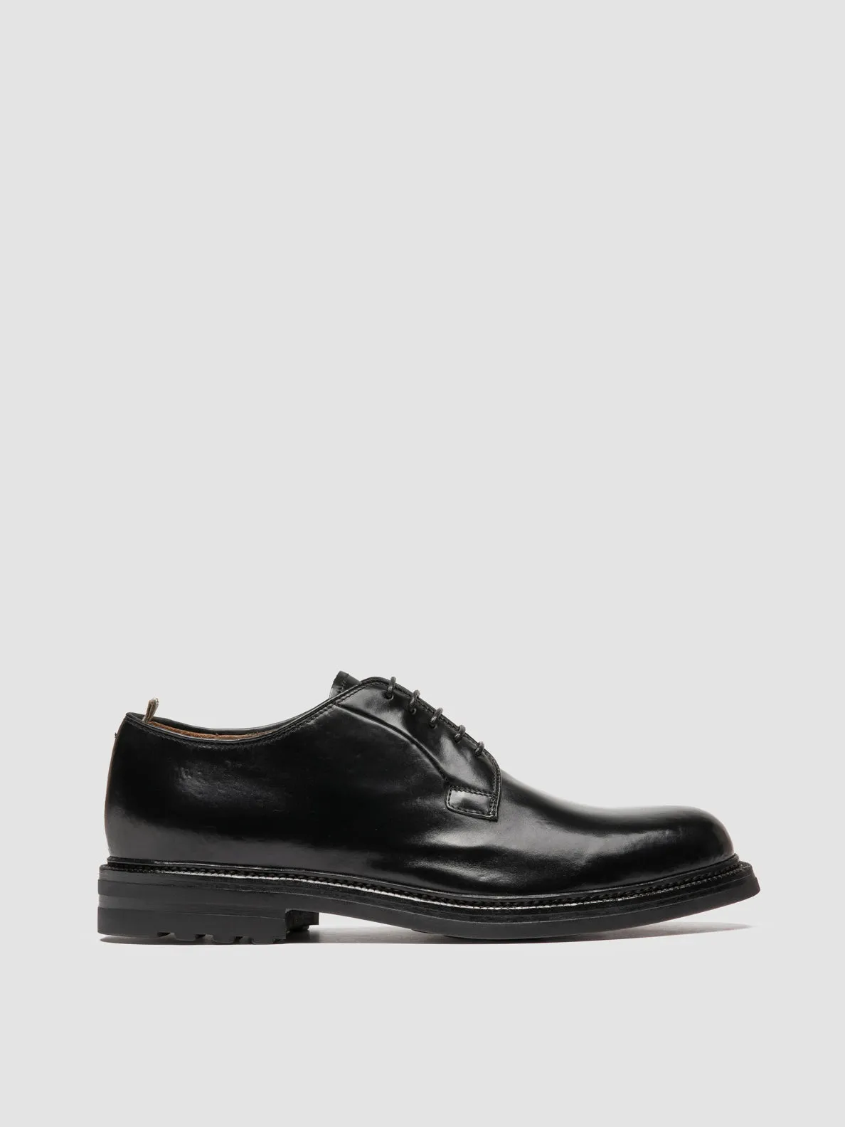 Minimalist Look Durable Sole ASTON FLEXI 001 - Black Leather Derby Shoes