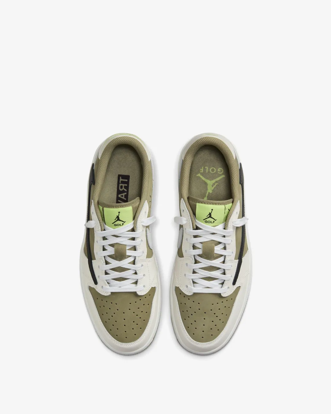 Grip Strong Air Jordan 1 Retro Low Golf Travis Scott 'Neutral Olive White' Sneakers