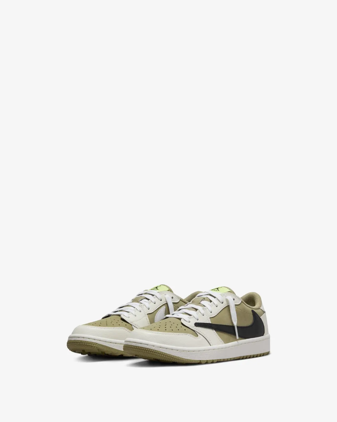 Air Jordan 1 Retro Low Golf Travis Scott 'Neutral Olive White' Sneakers Breathable - panel ultra - marathon