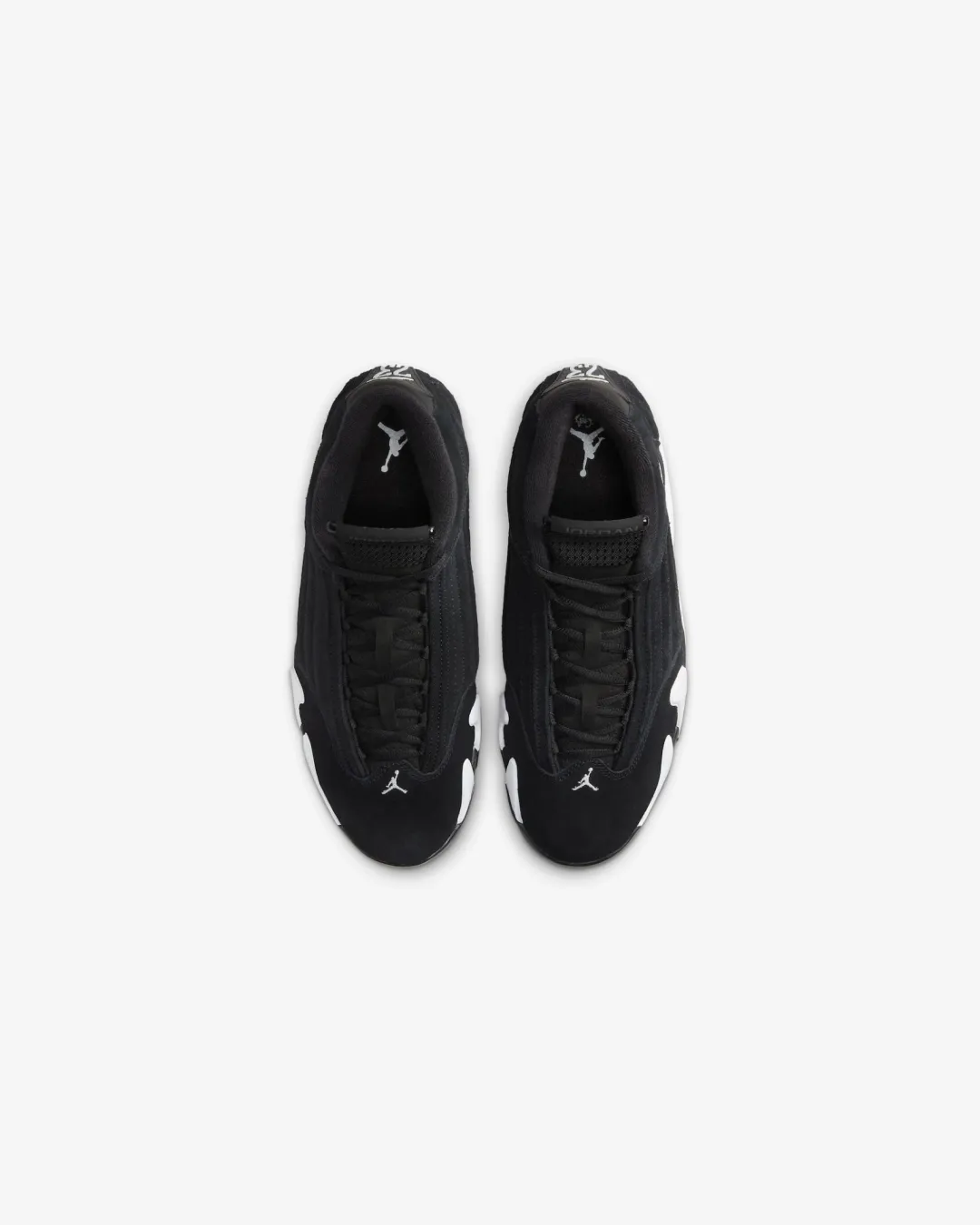 Air Jordan 14 Black/White?? Sneakers Foot Shape Light - On - Feet