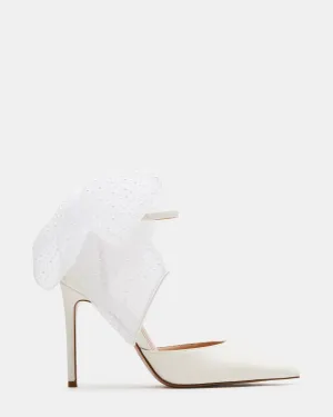 TIMELESS IVORY SATIN Non Marking Lace-Up Heels