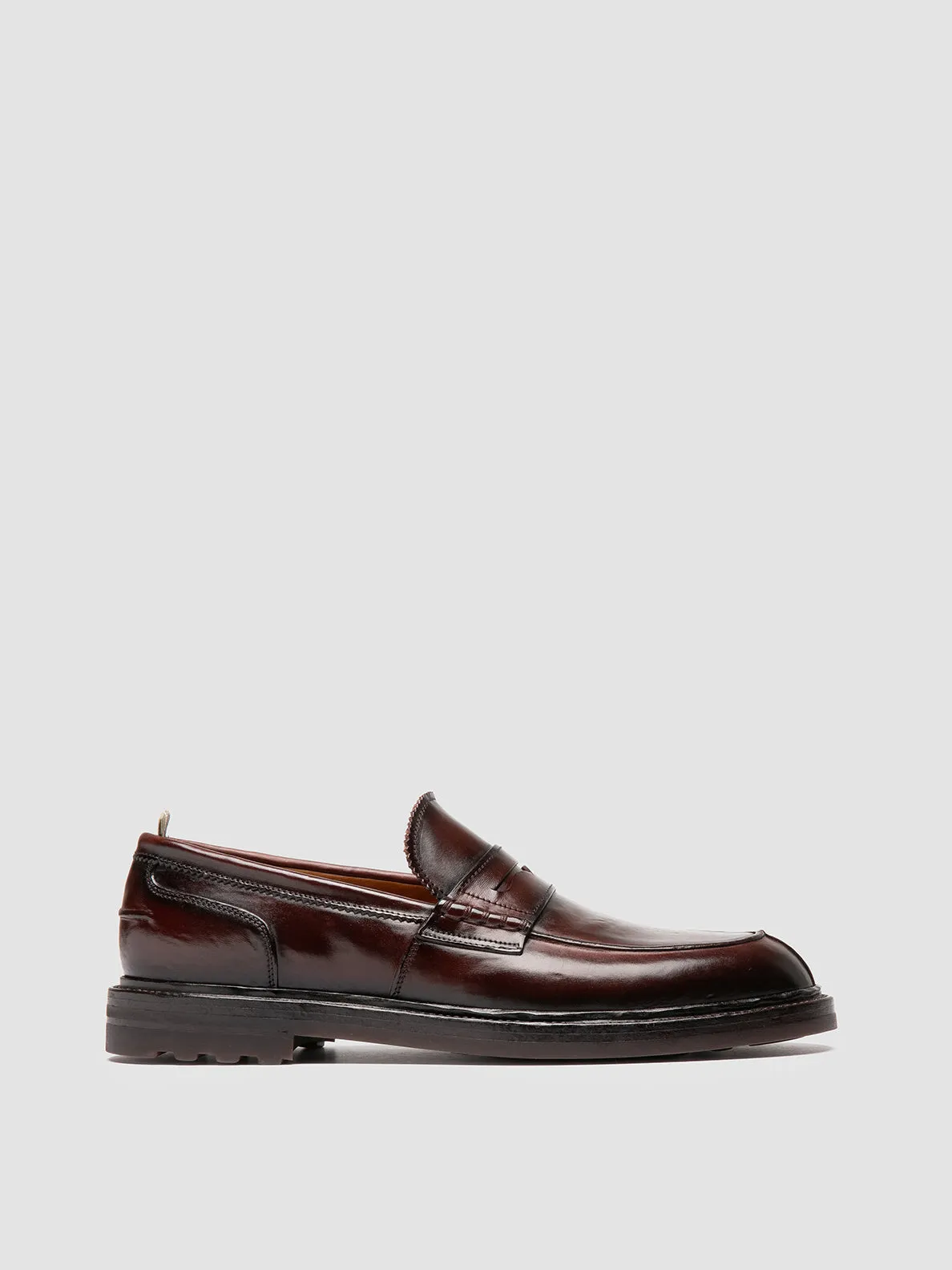 SAX FLEXI 001 - Burgundy Leather Penny Loafers Soft Chic