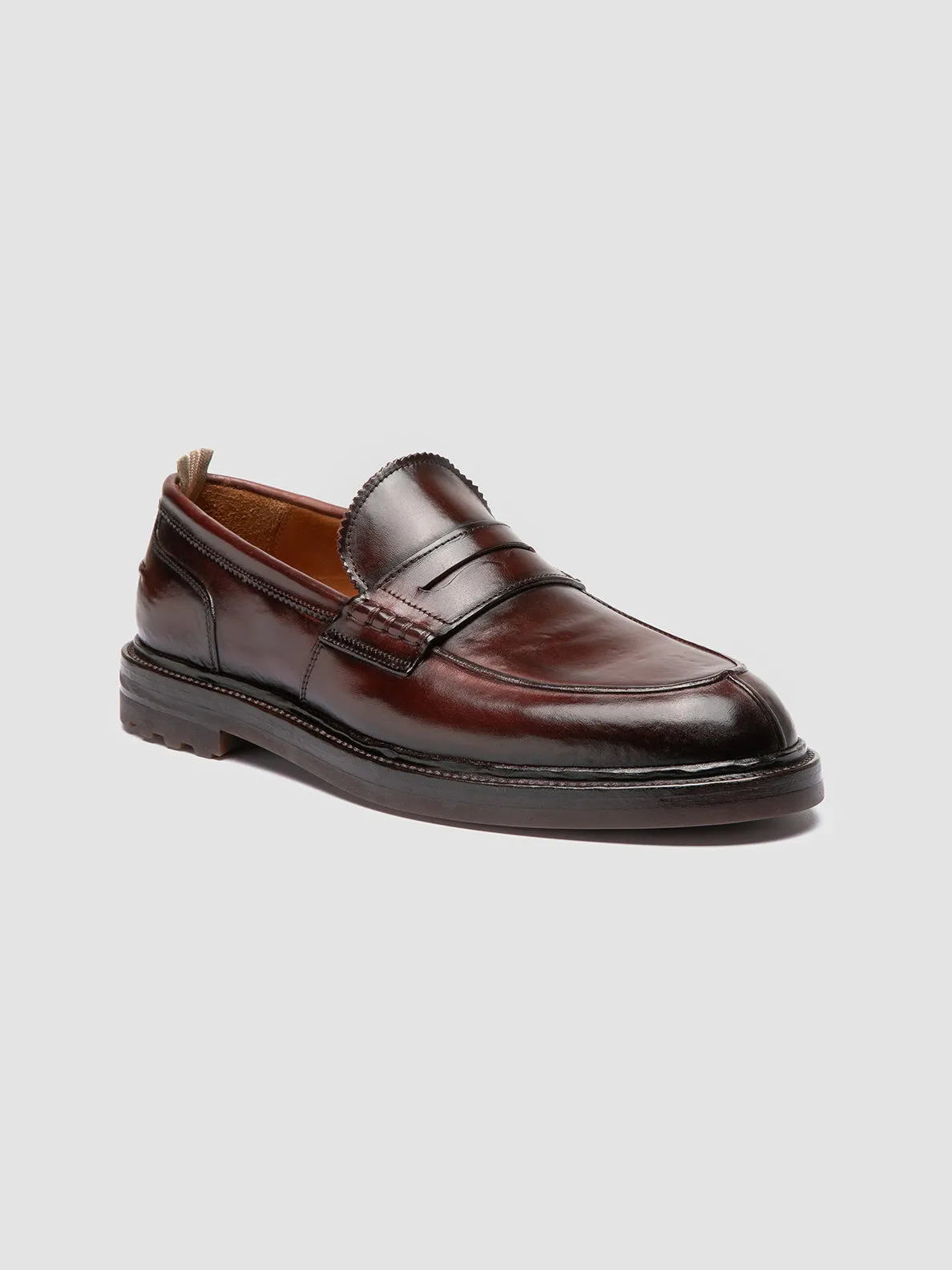 Fitness Performance SAX FLEXI 001 - Burgundy Leather Penny Loafers