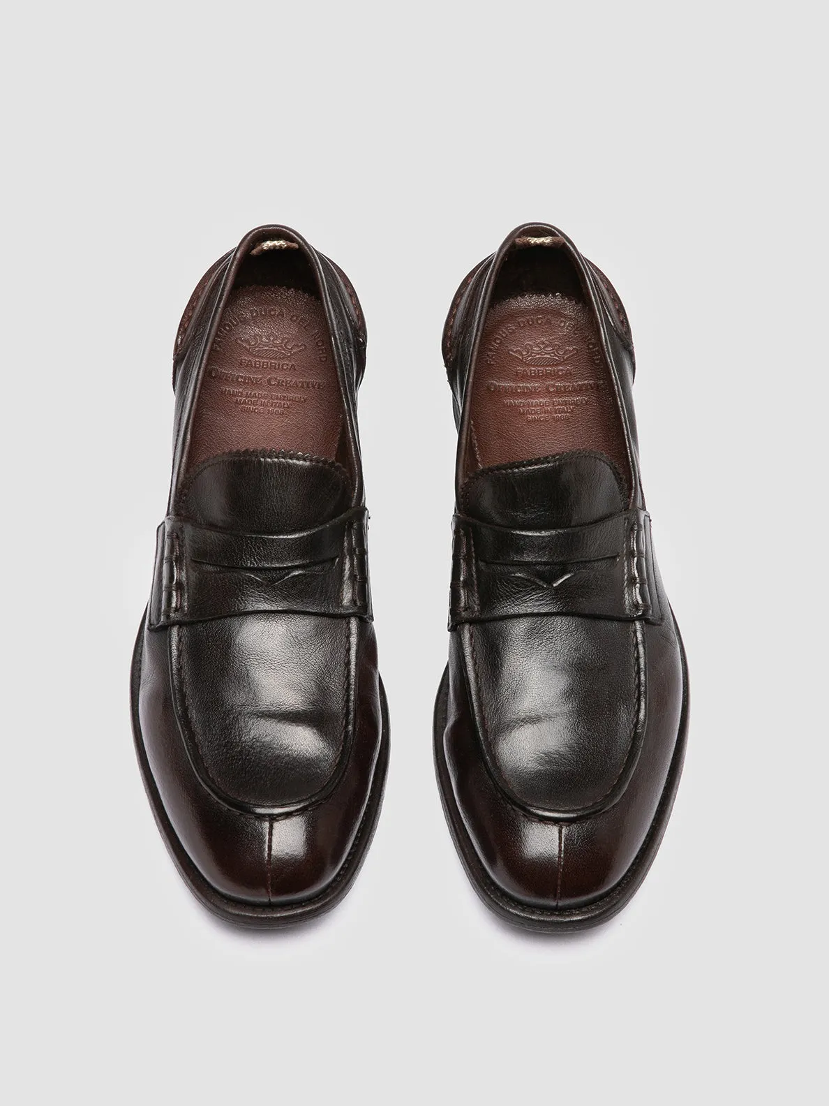 CHRONICLE 144 - Brown Leather Penny Loafers Step Smart