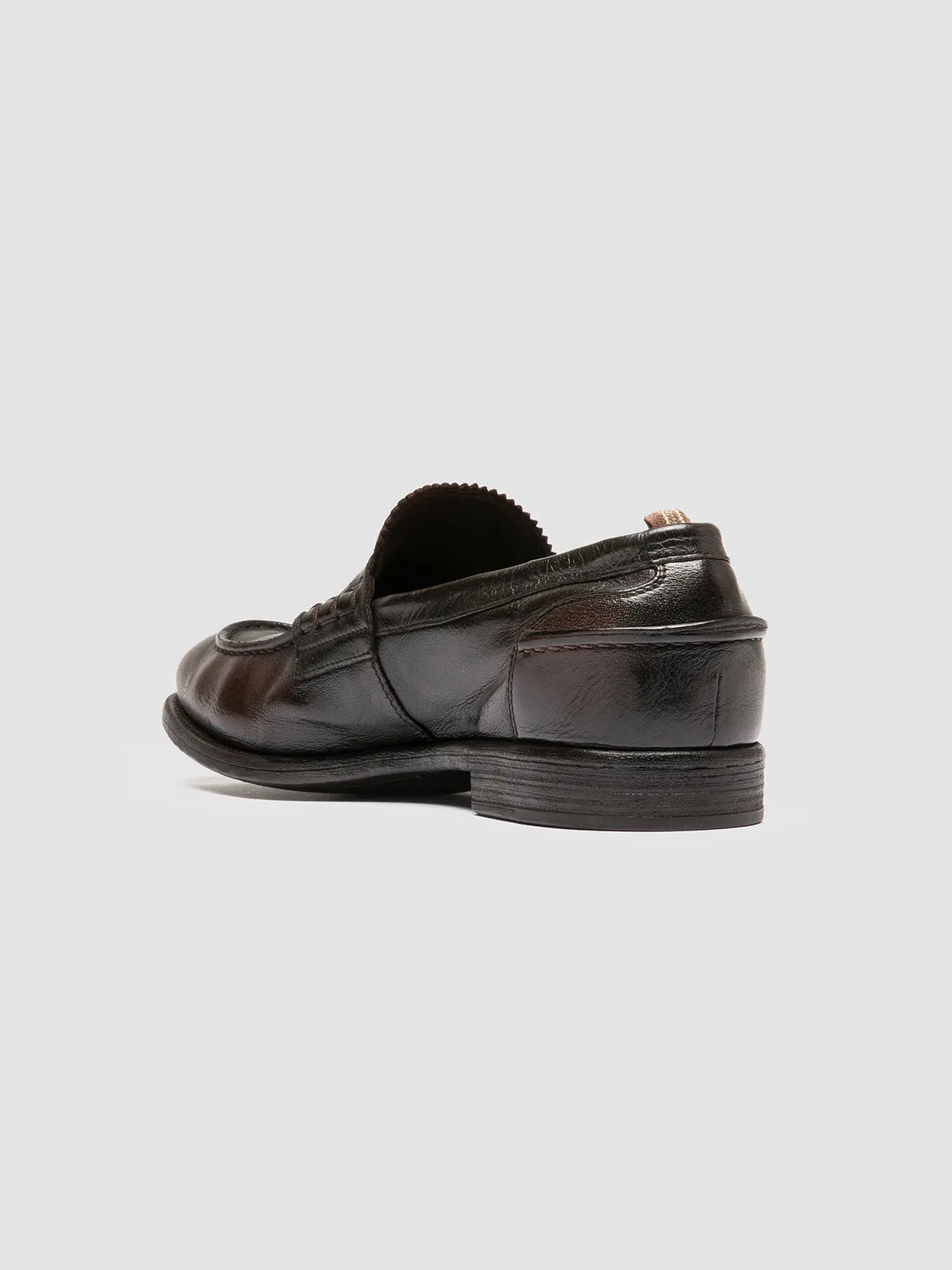 CHRONICLE 144 - Brown Leather Penny Loafers Adjustable Design